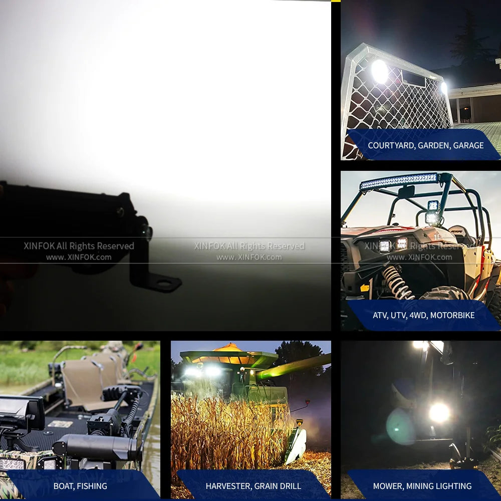Mini LED Work Light Bar 4.5in (115mm) 27W 9-LED Slim Spot/Flood for SUV ATV UTV Truck Off-Road Backup Driving Fog Lamp