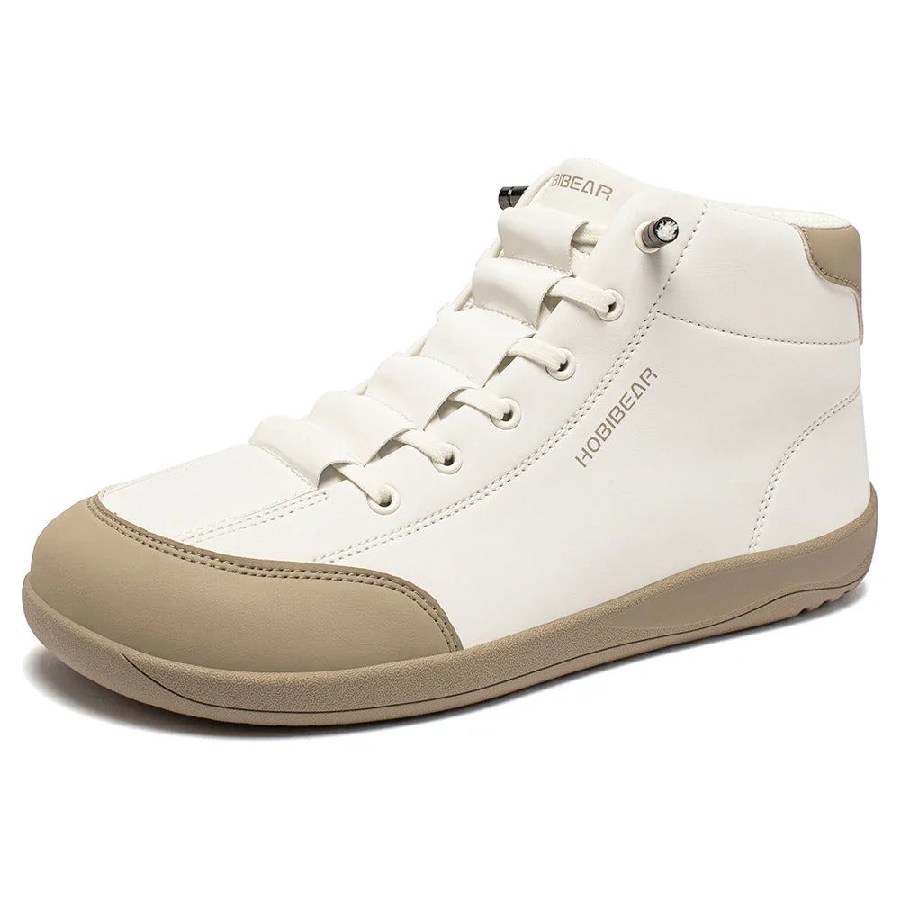 Mid-Top Barefoot Ankle Boots Wide-Toe Zero-Drop Non-Slip Artificial Leather Shoes