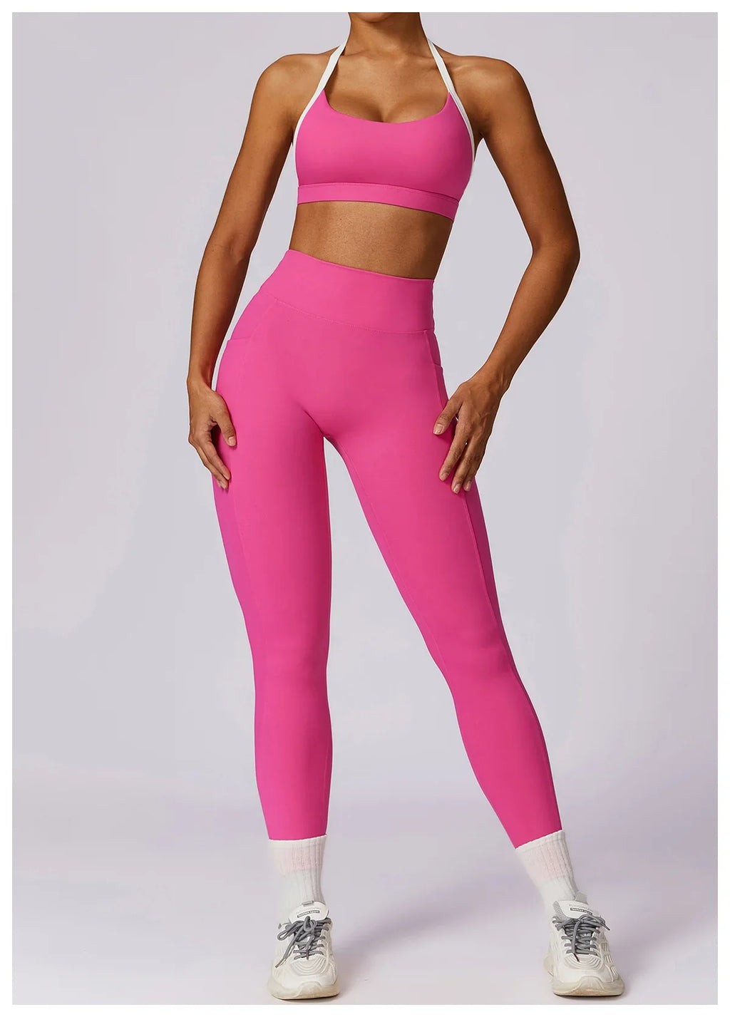 2-Piece Activewear Set – Long Sleeve Crop Top & Leggings