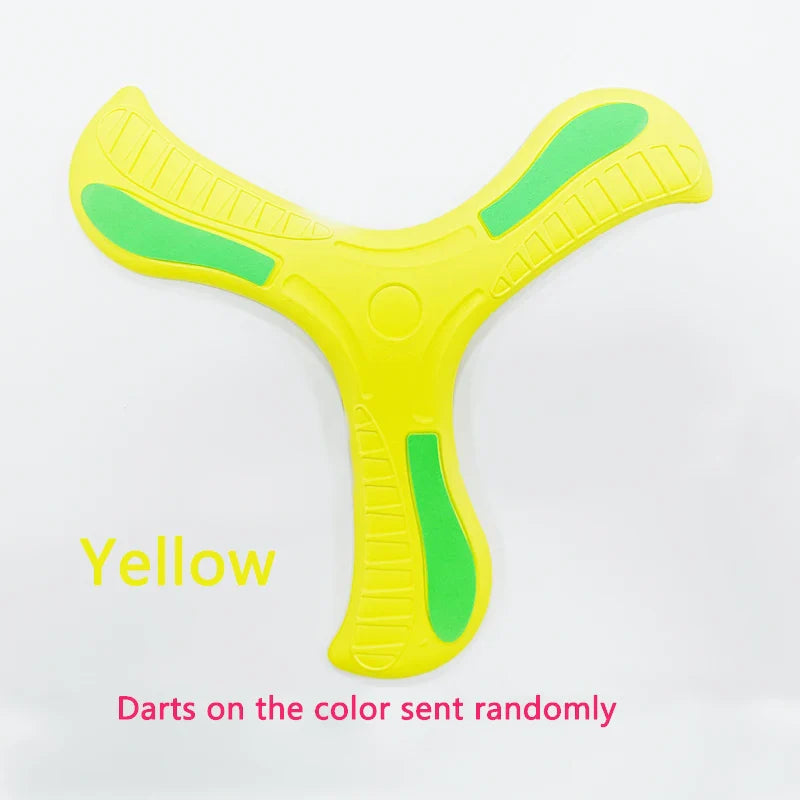 Soft Foam Boomerang Flying Disc for Kids & Adults - 9 x 9 in (23 x 23 cm) Three-Leaf Outdoor Throwing Toy, Unisex