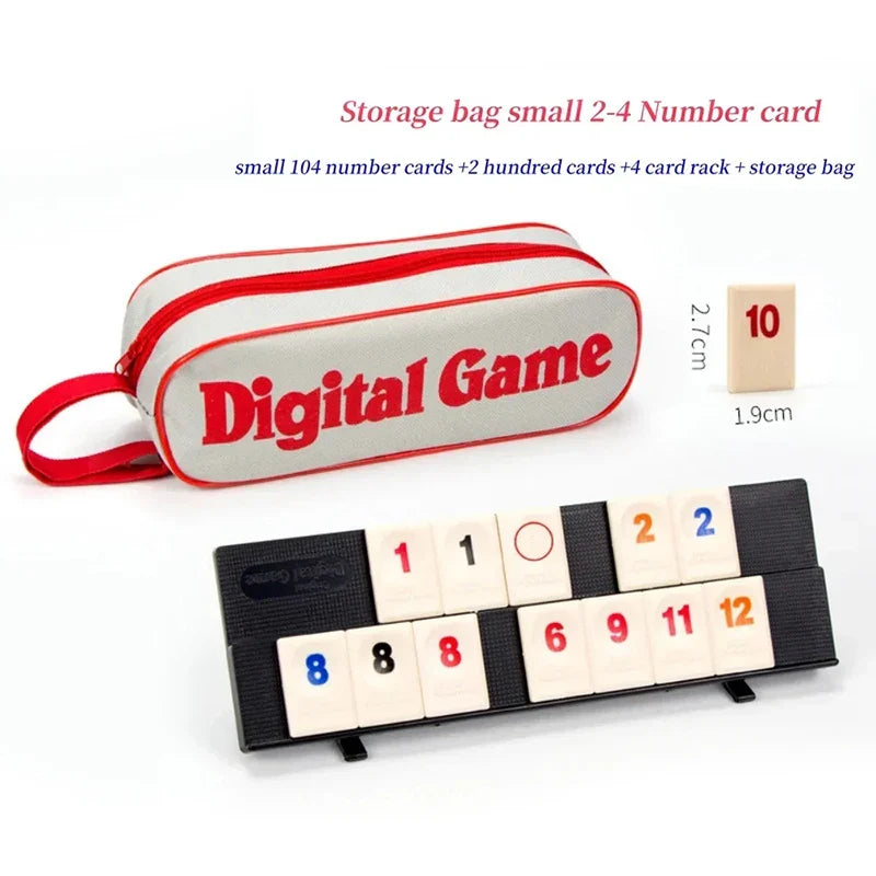 Rummy Tile Game Set 106 Tiles & 4 Racks with Portable Case | Travel Family Board Game