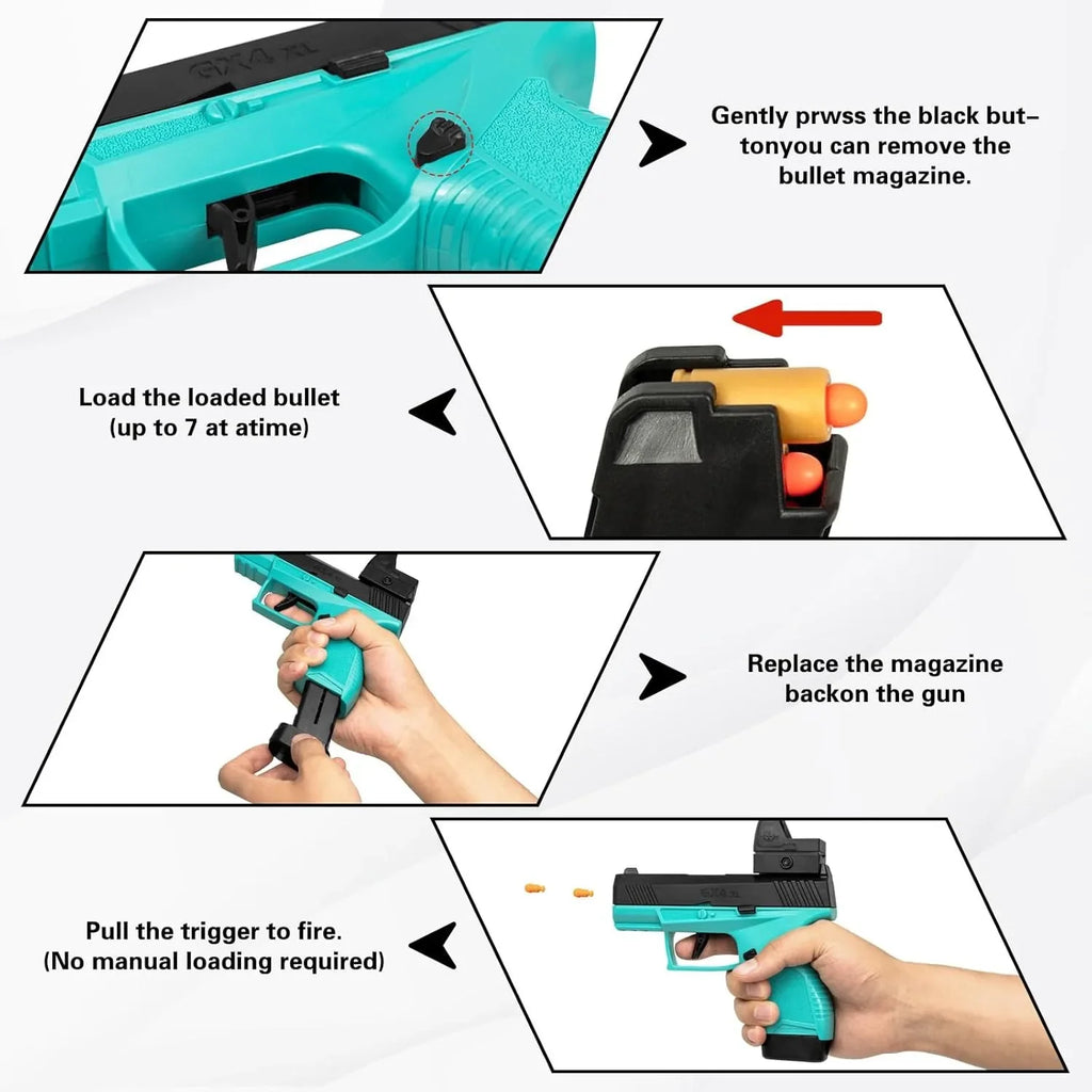Mini Soft Dart Pistol Toy Gun Airsoft-Style Outdoor Shooting Game — Ages 14+ Gift for Teens & Adults