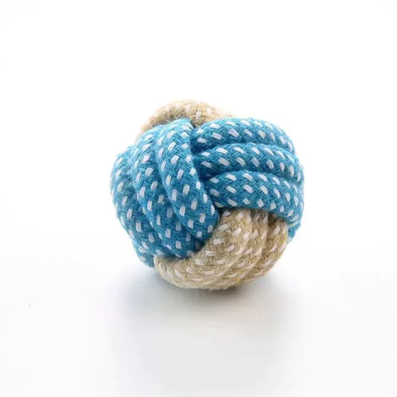 Candy-Colored Cotton Rope Ball Chew Toy for Dogs & Cats — Durable Tug & Fetch Pet Toy