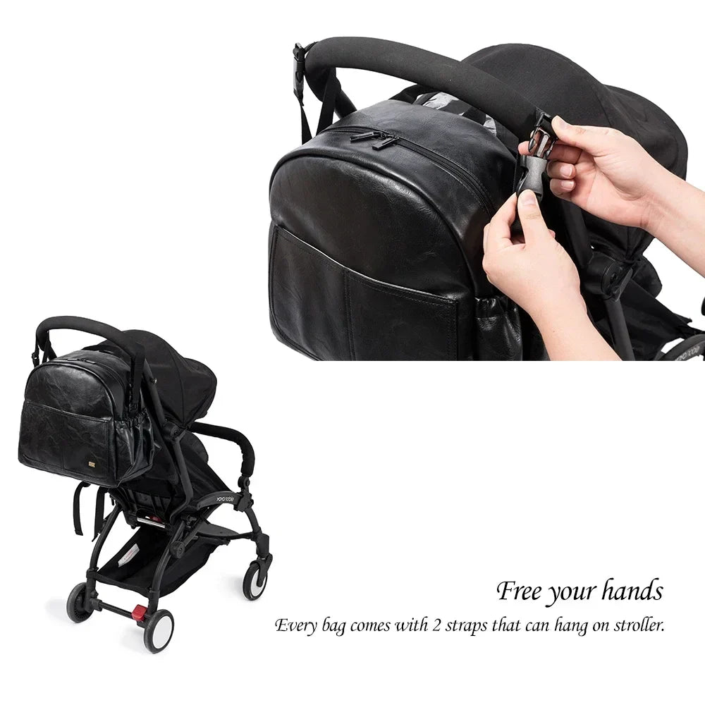 Large Capacity Waterproof Diaper Bag Backpack – Nappy Changing Bag for Moms