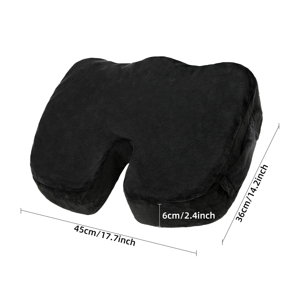 U-Shaped Memory Foam Seat Cushion – Breathable Wave Massage Cushion for Coccyx & Buttock Pressure Relief (45×36×6 cm / 17.7×14.2×2.4 in)