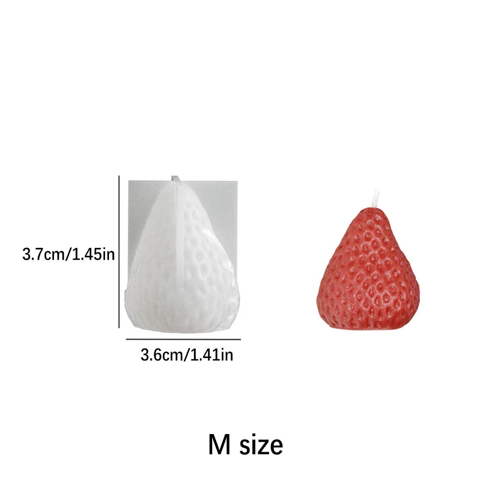3D Strawberry Silicone Candle Mold - Cute Fruit DIY Candle Making Kit for Valentine's Day, Weddings & Home Decor