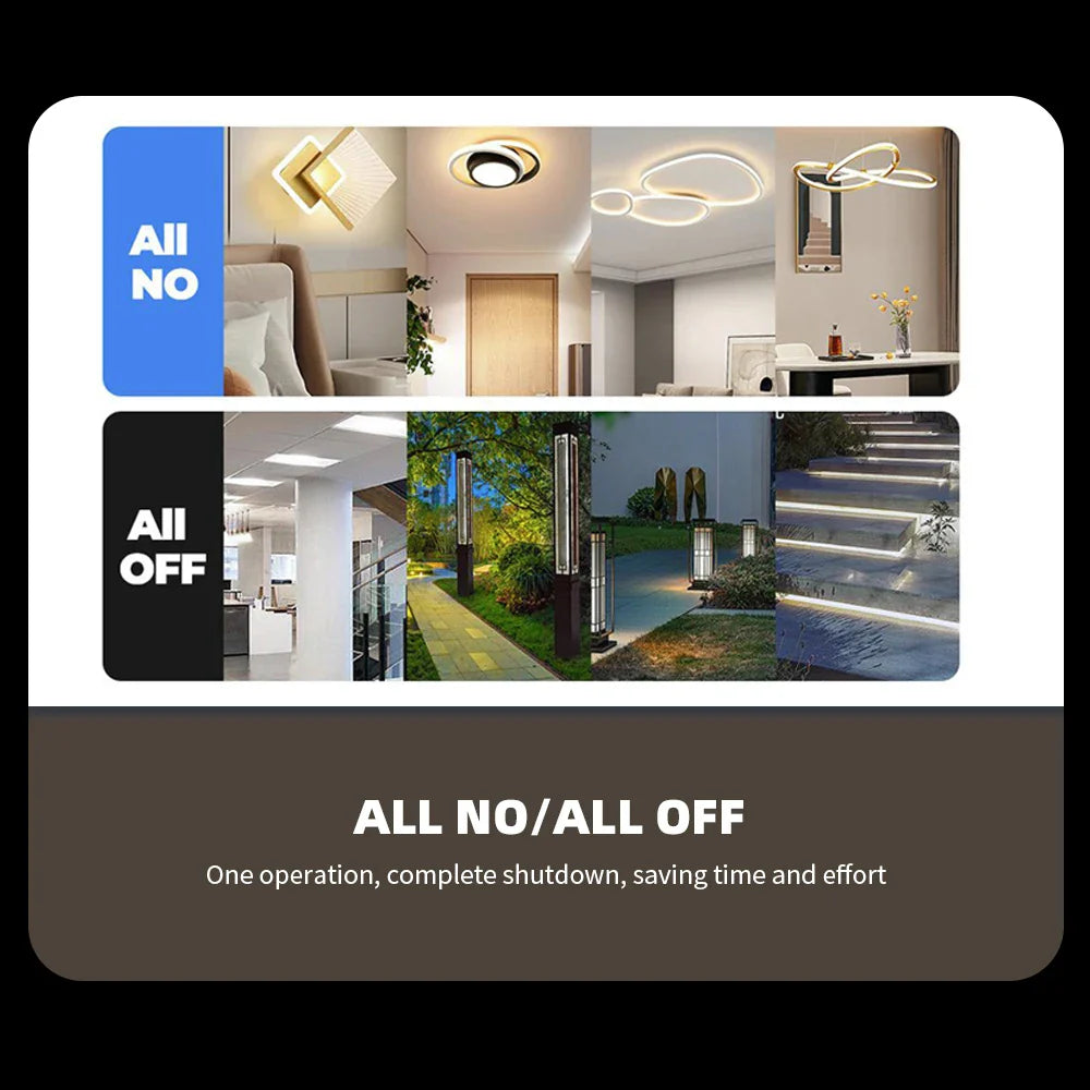 WiFi Smart Touch Glass Wall Light Switch — 8 Gang or 10 Gang (147 x 86 x 38.5 mm / 5.79 x 3.39 x 1.52 in) — Tuya/Smart Life, Alexa & Google Home