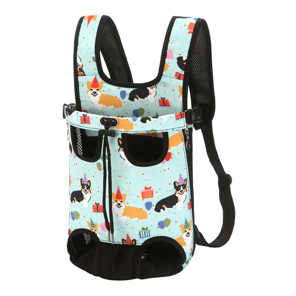 Breathable Camouflage Mesh Dog Carrier Backpack — Adjustable Pet Backpack for Small Dogs up to 22 lb (10 kg)