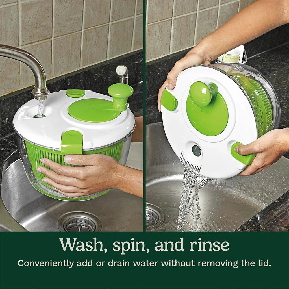 5L (1.3 gal) Salad Spinner & Vegetable Washer Dryer – Multi‑Use Bowl Colander for Lettuce & Greens