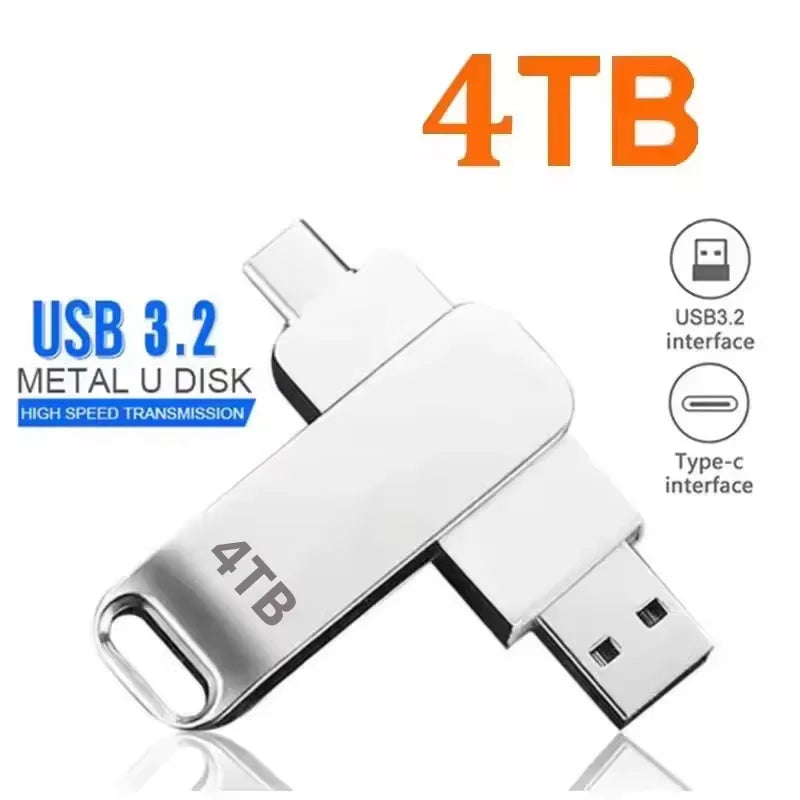 16TB USB 3.2 Metal Flash Drive – High-Speed Pendrive (1TB–16TB Options)