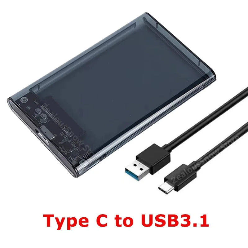 2.5-Inch Transparent USB 3.0 SATA HDD/SSD Enclosure, 5 Gbps UASP, Tool-Free Plug-and-Play
