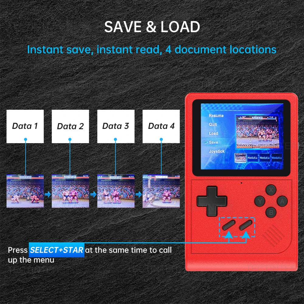 3.0-inch (7.6 cm) Handheld Retro Game Console, 6,000+ Classic Games, Multi-Emulator, AV Output, 2-Player, USB-C