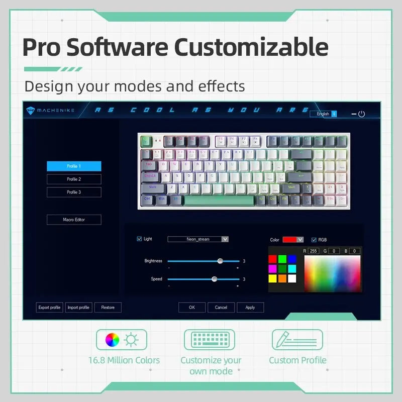 94-Key 90% Mechanical Gaming Keyboard – Hot-Swappable RGB Wired USB-C with PBT Double-Shot Keycaps for PC & Laptop