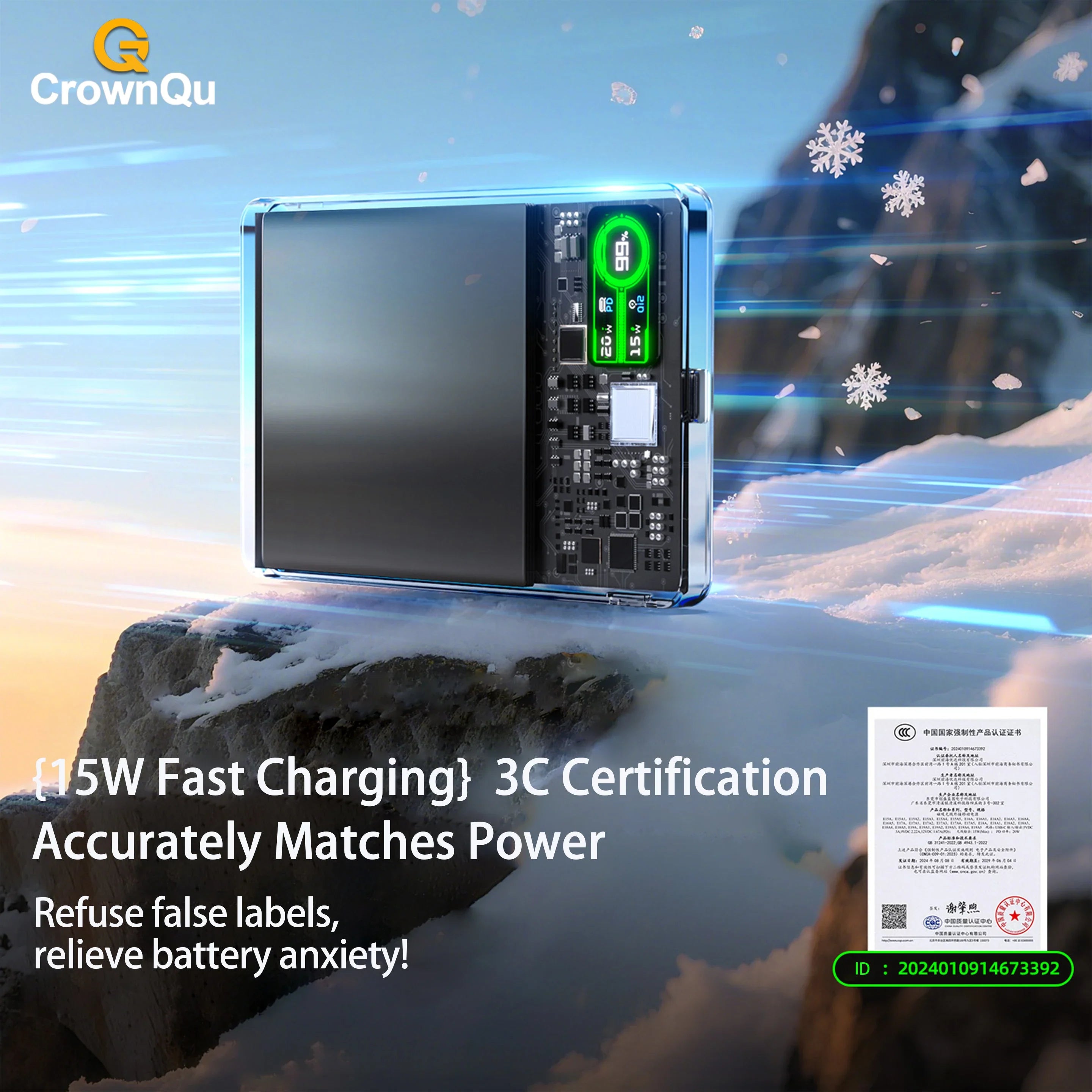3-in-1 Magnetic Qi 2.1 Wireless Power Bank 10000mAh USB-C 20W PD & 15W Magnetic Charging for Phones, Smartwatch & Earbuds