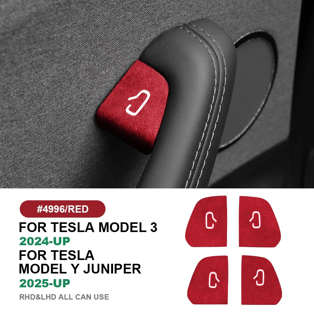 Premium Italian Alcantara Suede Door Switch Trim Cover - Interior Car Accessories (4-Pack)