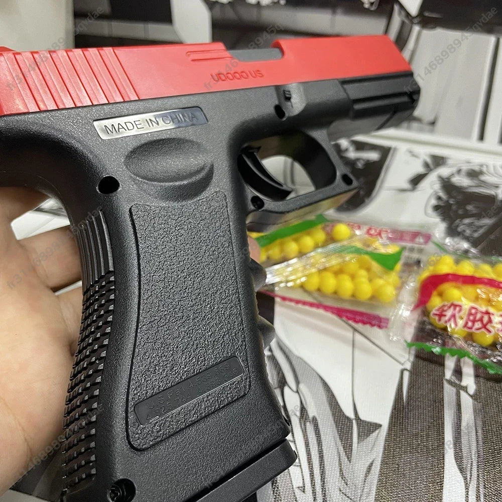 Soft Bullet Airsoft Pistol Toy with Manual Magazine & Laser – Outdoor CS Game Blaster for Teens & Adults