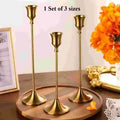 3-Piece European Style Metal Candle Holders Set for Wedding Table, Home & Christmas