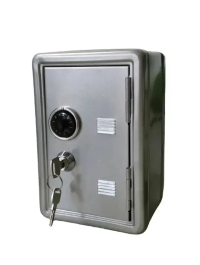 Mini Vertical Metal Safe Piggy Bank Desktop & Car Key Lock Box