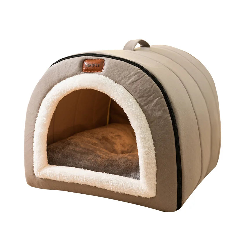 Self-Warming Pet Bed Cozy Cave Cat & Puppy House Indoor Sleeping Tent Nest for Small to Medium Dogs and Cats