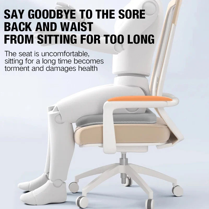 Ergonomic Memory Foam Seat Cushion for Office & Student Seating — Hemorrhoid Relief & Anti-Decubitus Support