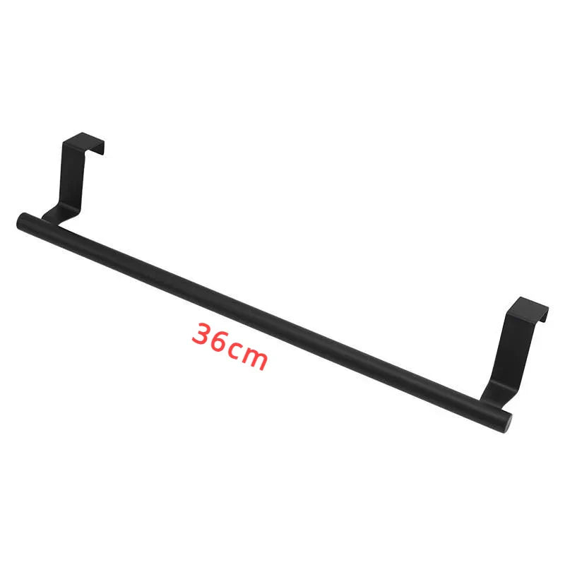 Stainless Steel Over-Cabinet Towel Rack - No-Drill Over-Door Towel Bar Holder for Kitchen & Bathroom, 24×7 cm (9.4×2.8 in) & 36×7 cm (14.2×2.8 in)