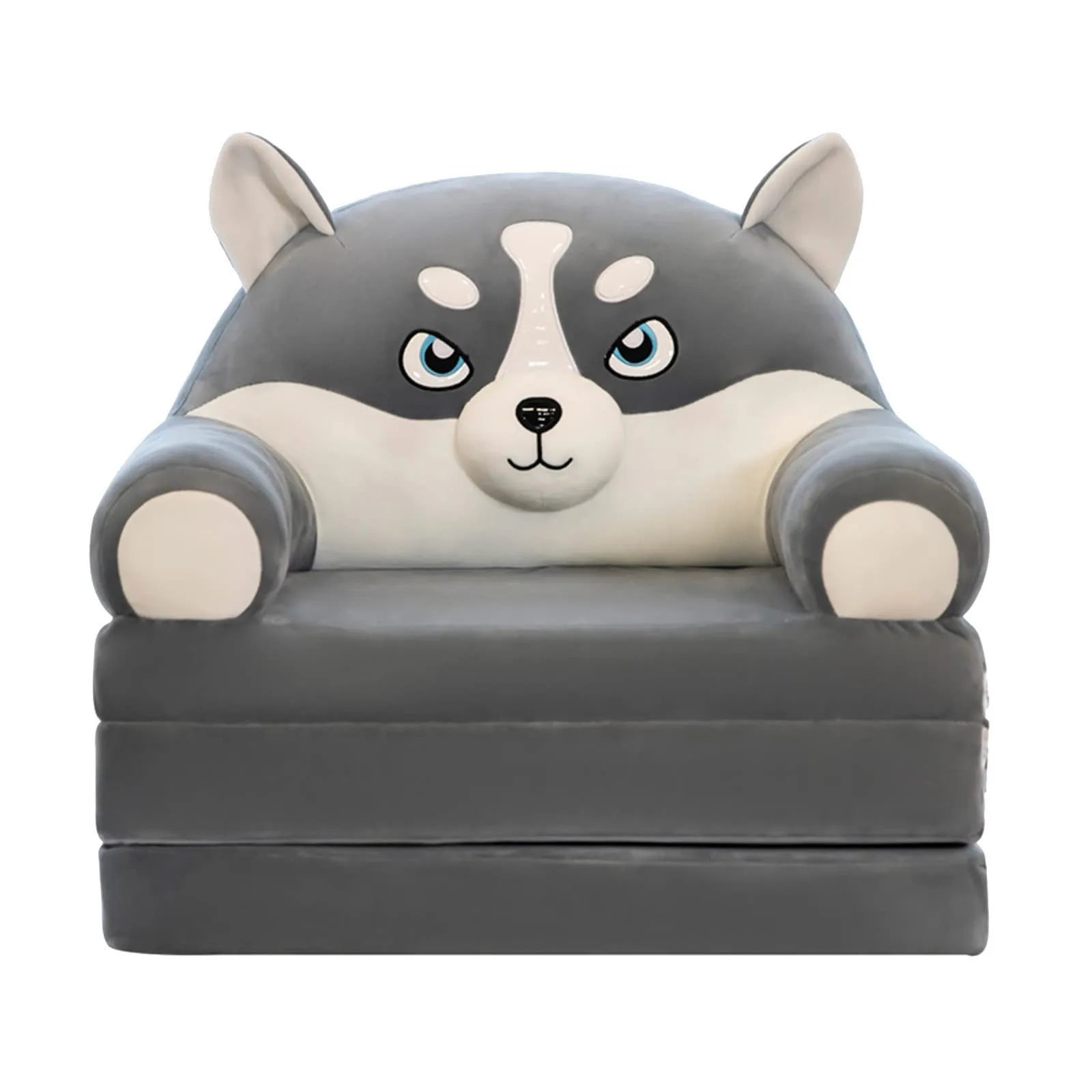Plush Foldable Kids 2-in-1 Sofa Bed – Cartoon Flip-Open Armchair & Nap Lounger