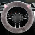 Plush Wool Steering Wheel Cover, Cartoon Frog Short Fur Car Wheel Protector, Fits 35–42 cm (13.8–16.5 in)