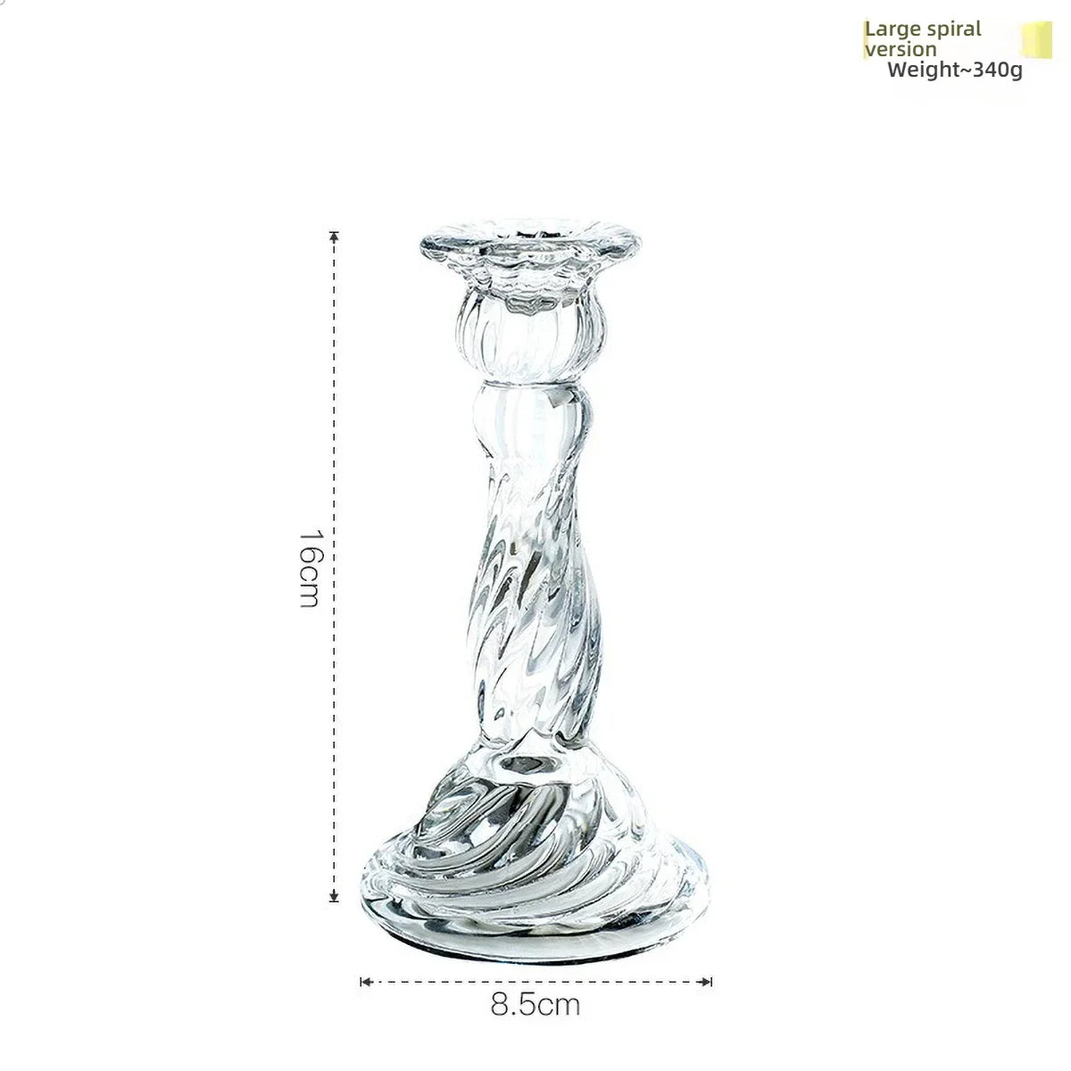 Clear Glass Pillar Candle Holder Table Candlestick for Dining Room Decor