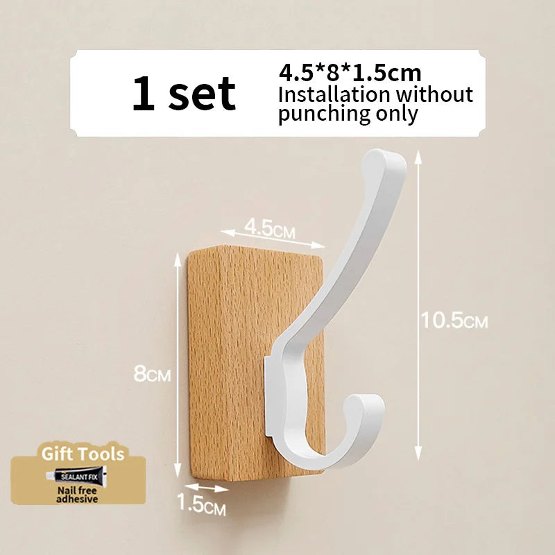 Aluminum Adhesive Robe Hook - Wall-Mounted Viscose Hook for Towels, Coats and Bags (1-3 Hooks)