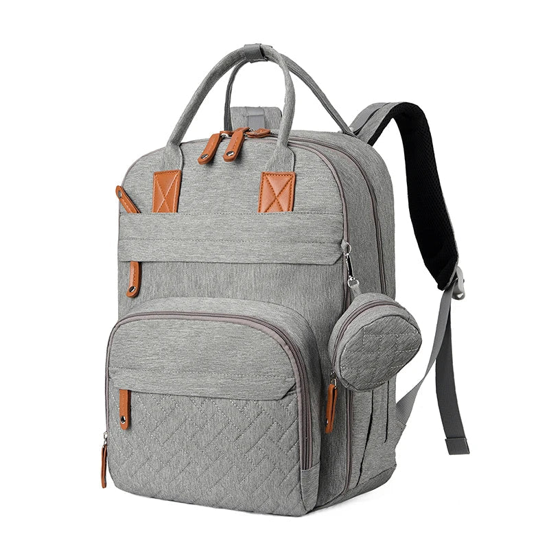Waterproof Diaper Bag Backpack for Moms – Multi-Pocket Baby Travel Tote with Changing Pad & Stroller Straps