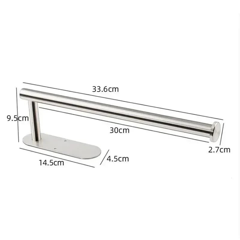 Self-Adhesive Stainless Steel Toilet Paper Holder Matte Black – No-Drill Wall Mount