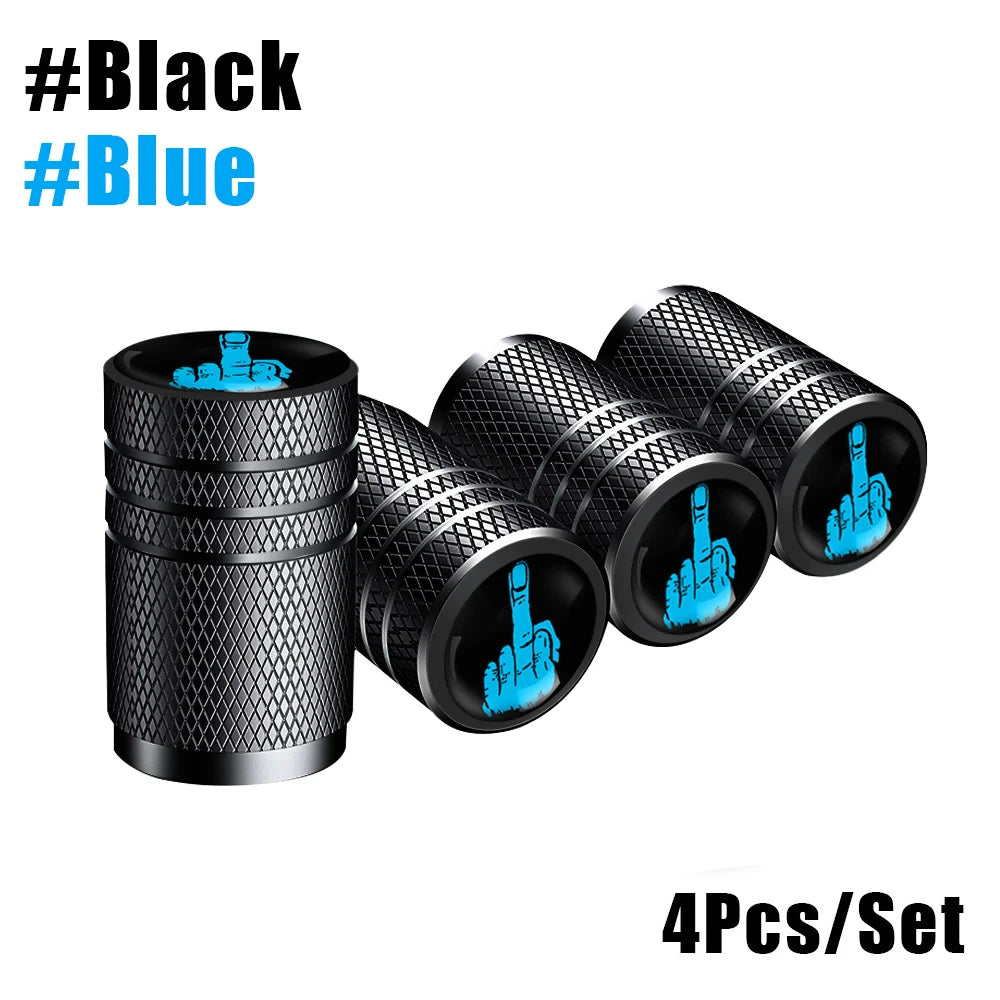 4-Pack Aluminum Tire Valve Stem Caps — Universal Dustproof Air Valve Caps for Car, Bike & Motorcycle