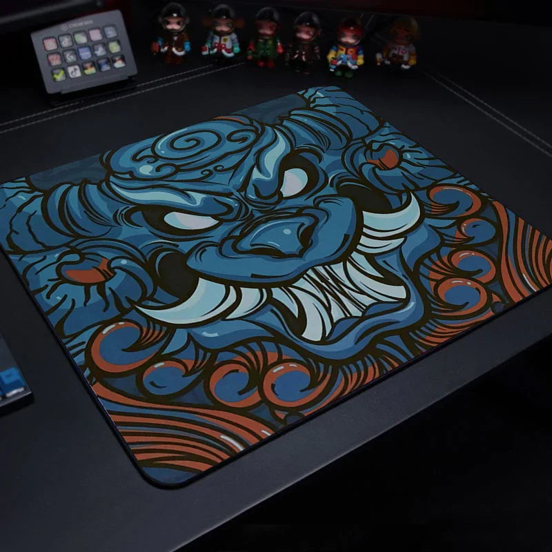 Cute Tiger Small Gaming Mouse Pad with Wrist Rest — Non-Slip Rubber Base, Anime Cartoon Desk Mat