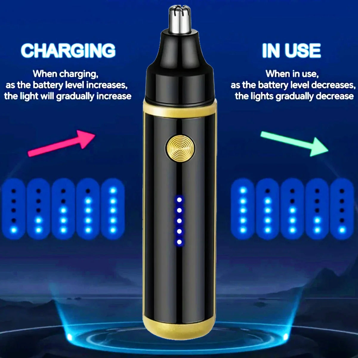Rechargeable Electric Nose Hair Trimmer - Washable Automatic Painless Unisex Groomer