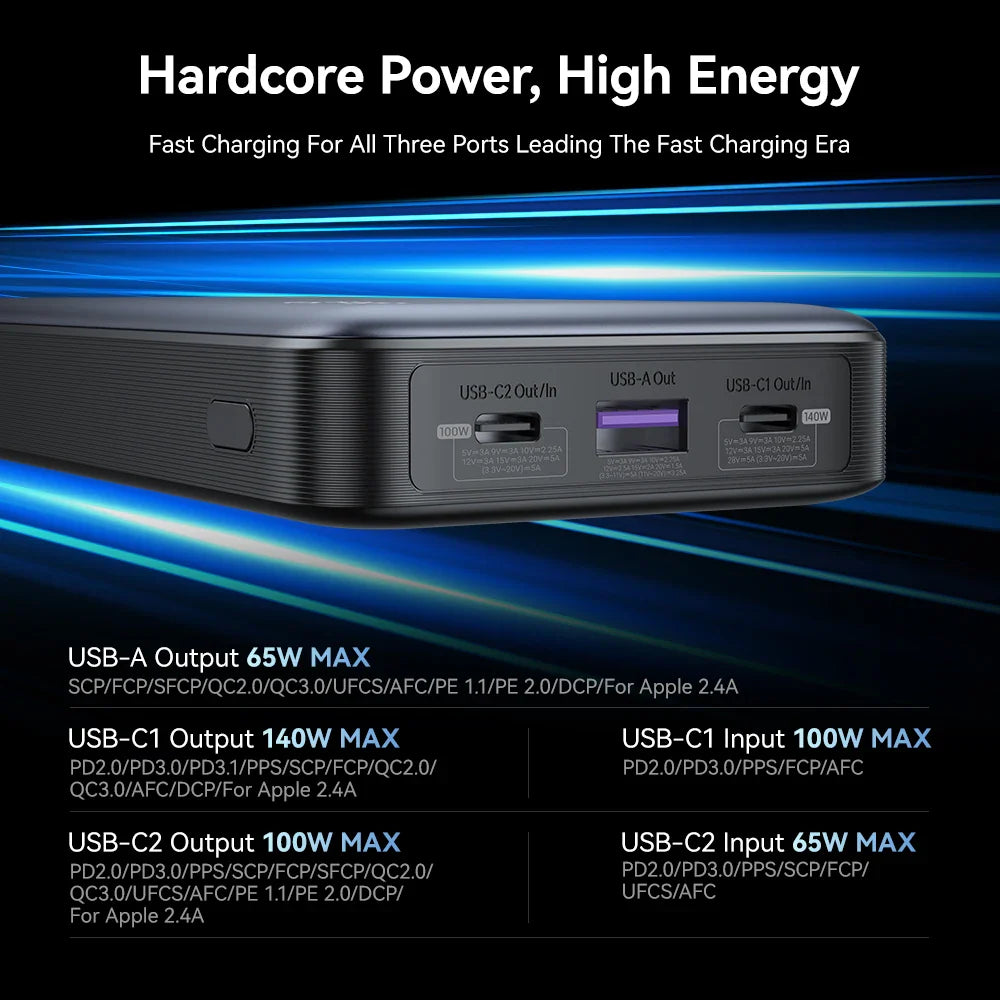 25000mAh 145W Portable Power Bank USB-C PD 3.1 Fast Charging for Laptop Phone with LED Display