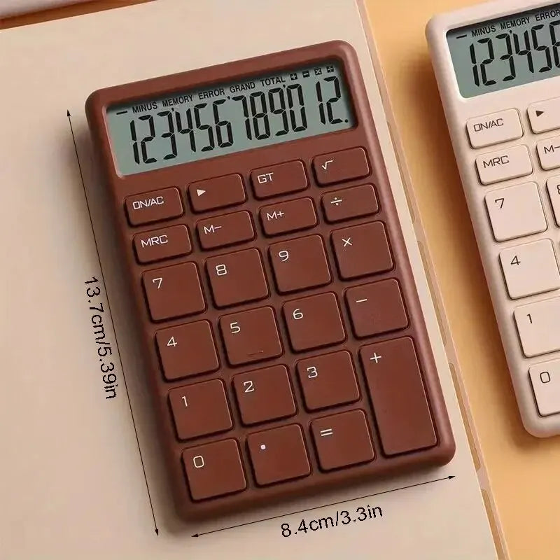 12-Digit Dual-Power Solar Calculator - Portable Electronic Calculator for Home, Office & School