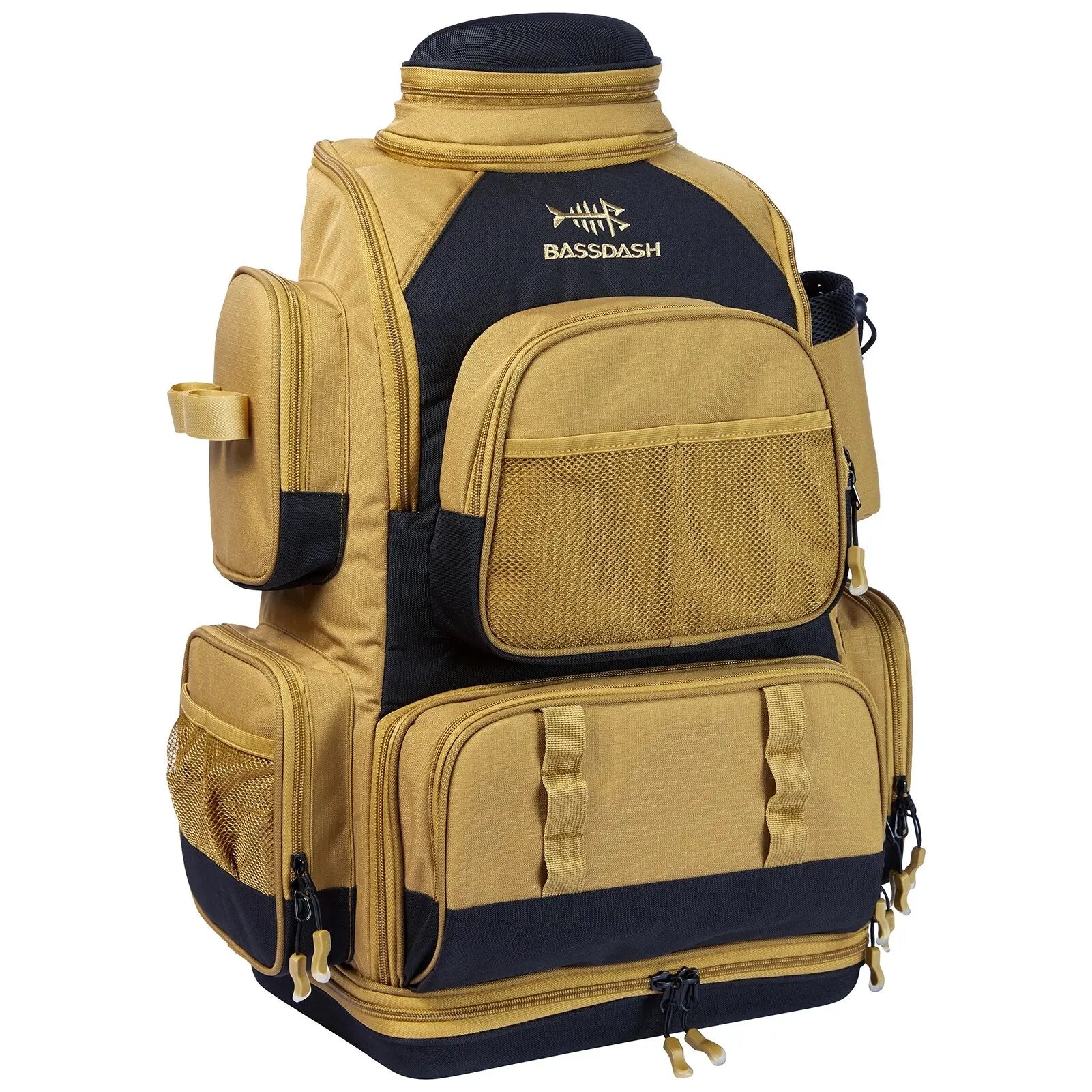 Lightweight Tactical Fishing Tackle Backpack with Soft Tackle Box and Rain Cover