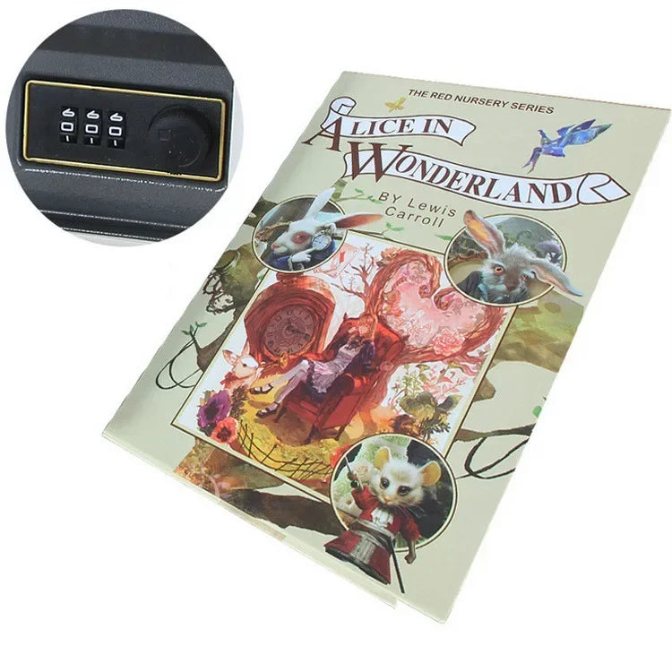 Hidden Book Safe with Key Lock — Metal Book-Shaped Home Safe (8.66 x 5.98 x 1.77 in / 220 x 152 x 45 mm)