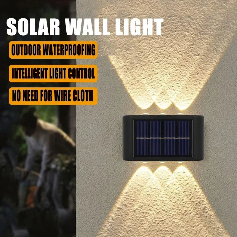 Solar LED Wall Light - Waterproof Dusk-to-Dawn Outdoor Fence & Garden Lamp for Porch, Yard, Walkway, Camping