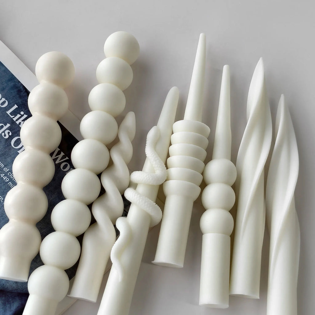 Geometric Spiral Long Rod Silicone Candle Mold for Handmade Aroma Candles & DIY Candle Making Supplies