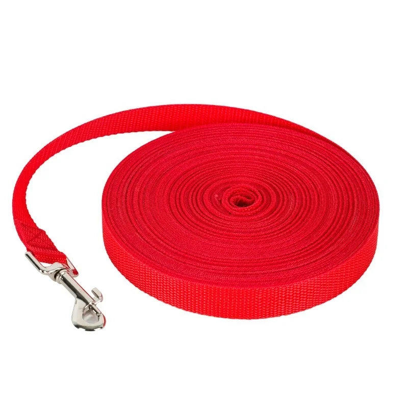 Nylon Long Dog Training Leash – Durable Quick-Release Long Line, 2 cm Wide, Multiple Lengths 4–66 ft (1.2–20 m) for Small to Large Dogs