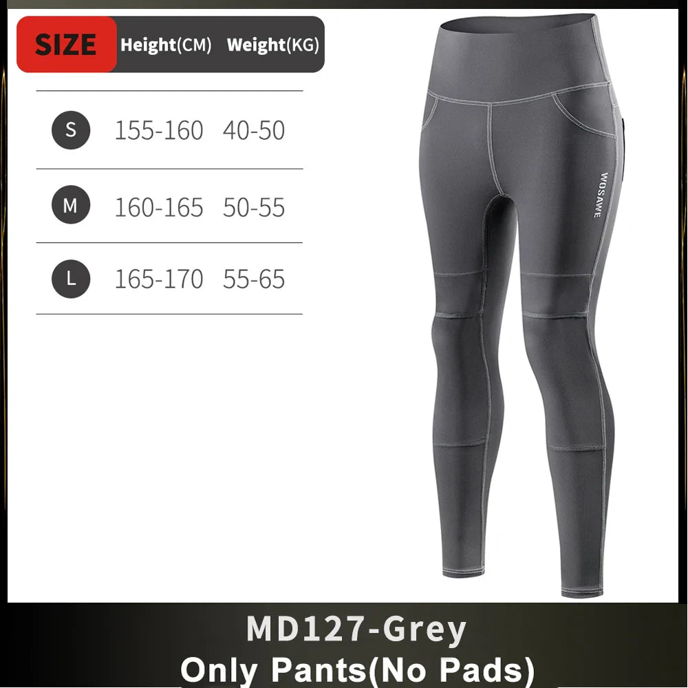 Women's High-Waist Motorcycle Riding Pants with Removable Knee Pads, Reflective Commuter & Fitness Trousers