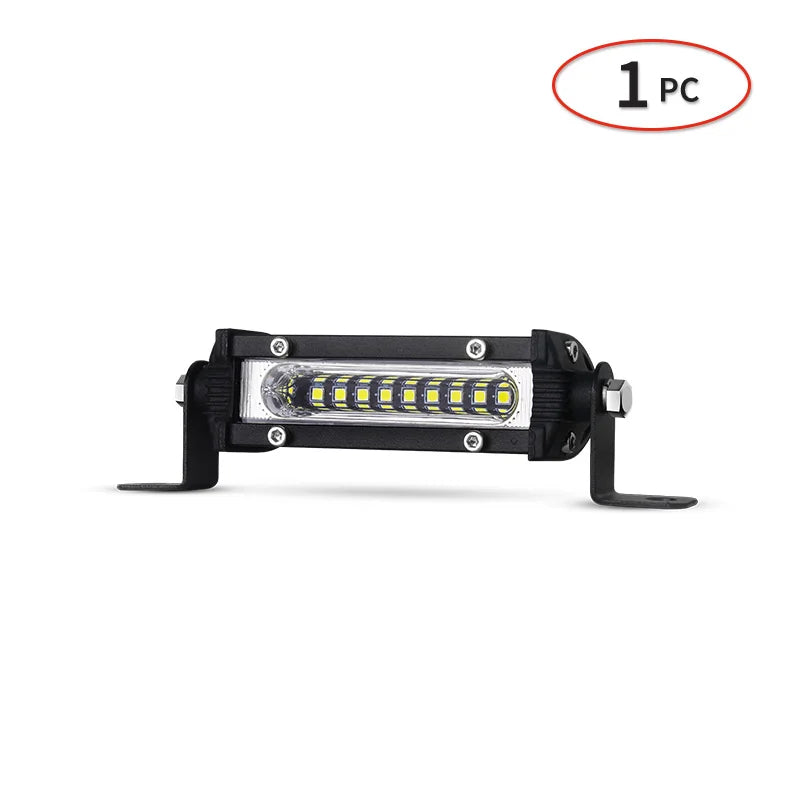 Mini LED Work Light Bar 4.5in (115mm) 27W 9-LED Slim Spot/Flood for SUV ATV UTV Truck Off-Road Backup Driving Fog Lamp