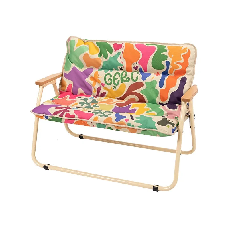 Double Aluminum Folding Outdoor Chair with Backrest – Portable Camping, Picnic & Fishing Stool