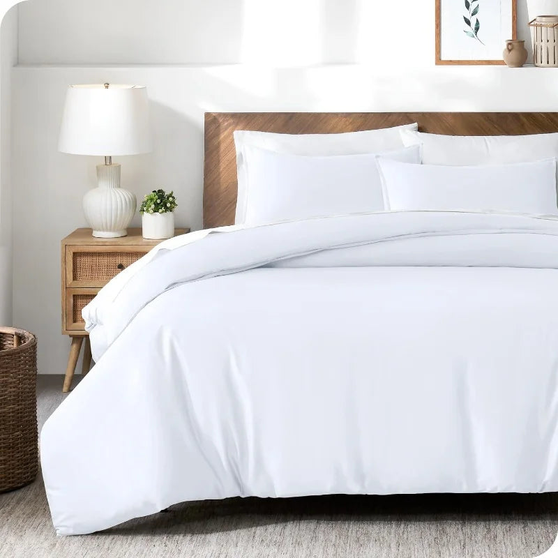3-Piece Lyocell Bamboo Duvet Cover Set – Cooling Silky Soft 400TC Bedding, Full/Queen/King (150×200 cm / 59×79 in, 200×230 cm / 79×91 in, 220×240 cm / 87×94 in)