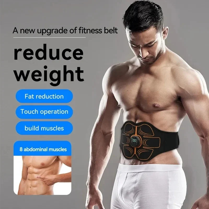 EMS Abdominal Muscle Stimulator Trainer Belt – USB Rechargeable Toning Belt for Waist & Belly, 10 Modes 30 Levels