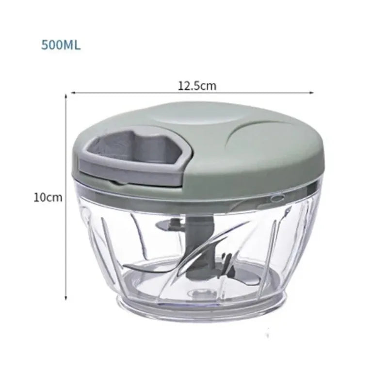 Manual Garlic and Food Chopper 500ml (17 fl oz) / 900ml (30 fl oz) — Hand Vegetable Cutter & Meat Grinder