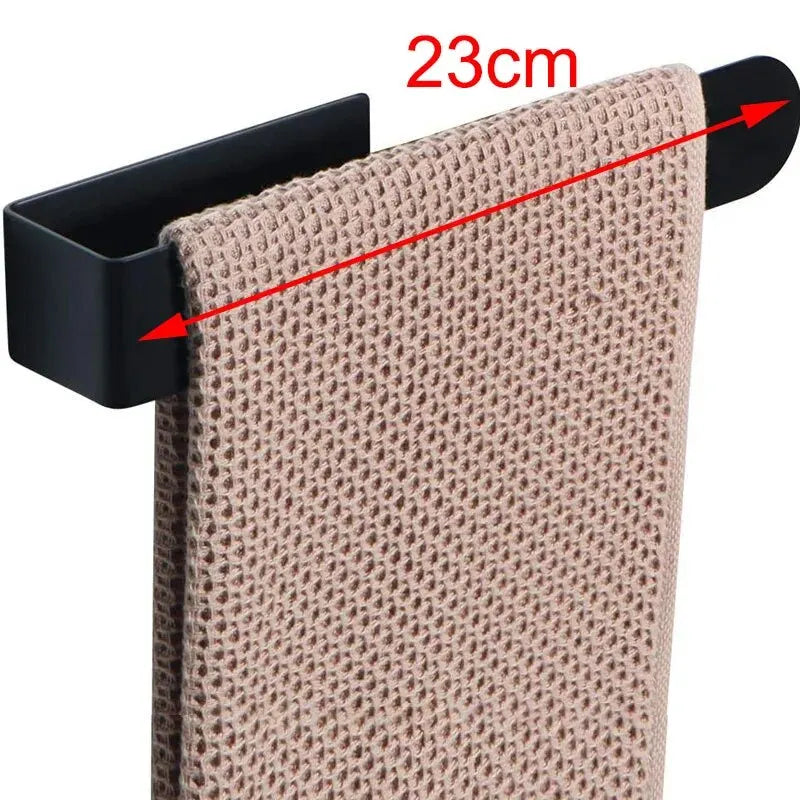 Self-Adhesive 304 Stainless Steel Towel Rack - Single Rod, 23cm / 37cm (9.1" / 14.6") Brushed Finish No-Drill Bathroom & Kitchen Towel Bar