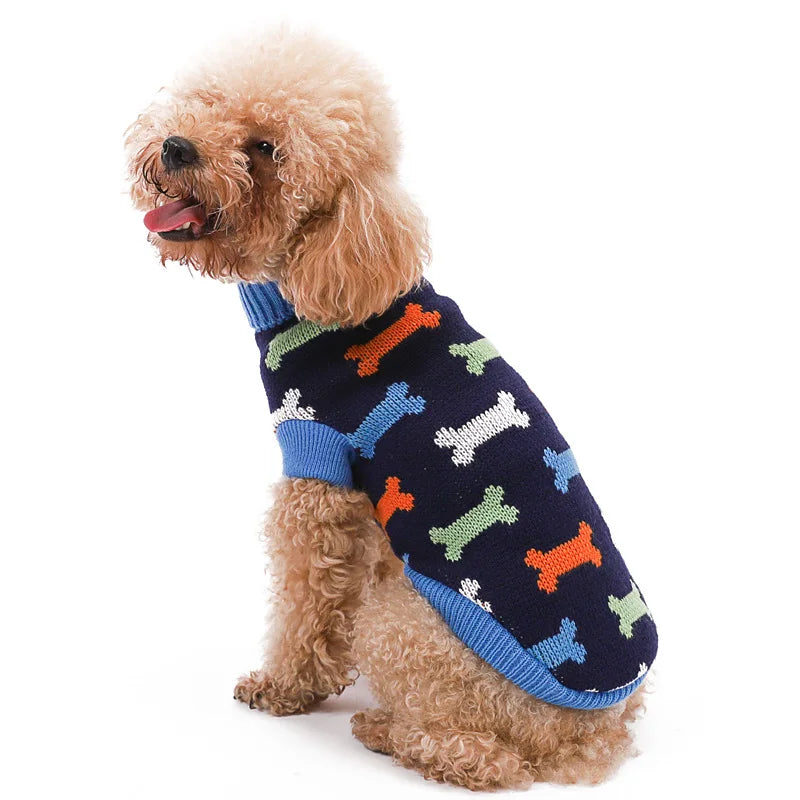 Warm Knitted Pet Sweater – Winter Dog & Cat Coat for Small & Medium Dogs (Chihuahua, Yorkie, French Bulldog)