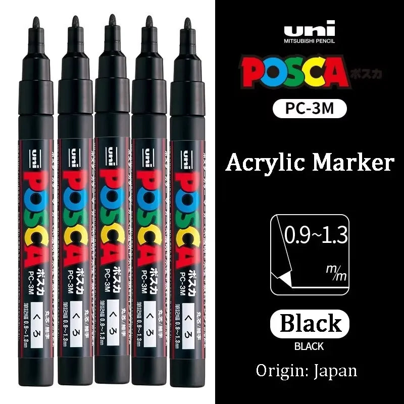 Acrylic Paint Marker Set – Waterproof Permanent Paint Pens for Fabric, Glass, Metal & Rock, Fine/Medium/Broad Tips, Assorted Color Packs
